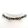 [One] Silver Flare Leather Choker Black Leather Cord Necklace for