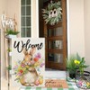 CROWNED BEAUTY Easter Bunny Garden Flag 12x18 Inch Double Sided