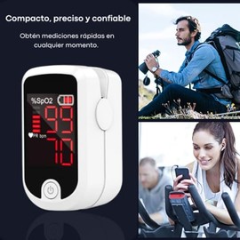 HOME CARE Oxímetro Digital de Pulso de Dedo con Pantalla OLED, Monitor Digital de Frecuencia Cardíaca PR y Saturación de Oxígeno en Sangre SpO2, Indice de Perfusión PI para Detección y Monitorear Diaria COLOR BLANCO