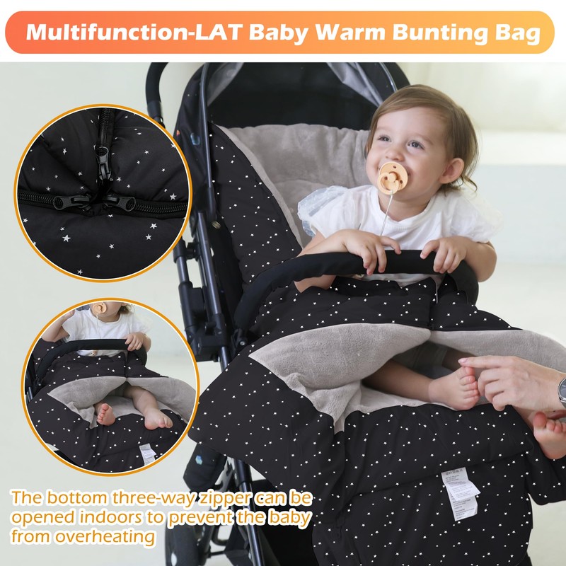 LAT Baby Warm Bunting Bag Universal,Stroller Sleeping Bag Cold Weather,Waterproof