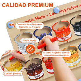 XIAOYANGKEJI Laberinto Magnético Juguetes Montessori, Juguetes Didácticos para Niños, Juego de Habilidades Motoras Finas de Aprendizaje Preescolar, Juguetes Educativos Regalos para Niños y Niñas