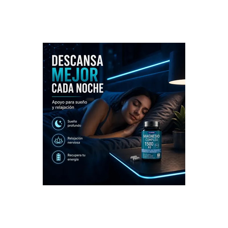 Magnesio 1500mg Complejo Tipos Cápsulas Sueño Estrés