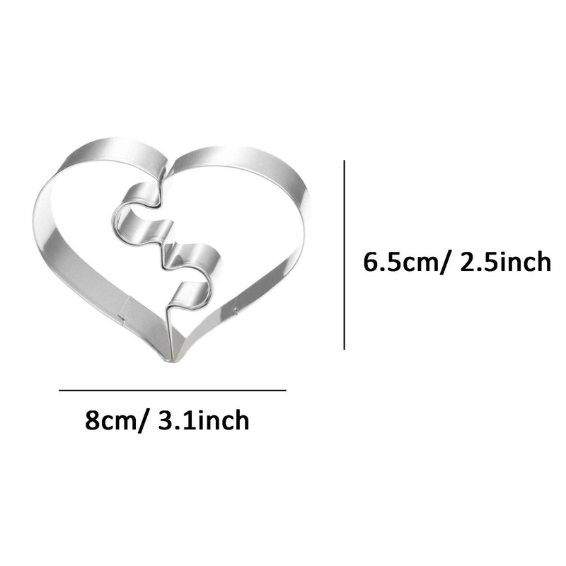WJSYSHOP Broken Heart Cookie Cutter Stainless Steel