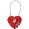 Love Heart Lock, Heart Shape 3 Digit Code Combination Luggage