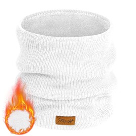 HSIELF Winter Neck Gaiter Face Cover Scarf,Thick Windproof Neck Warmers Gaiter for Men & Women Outdoor Activities,Fishing,Hiking (1, White)