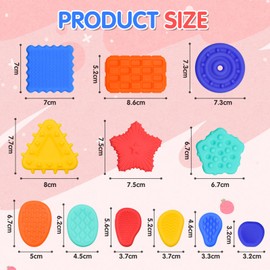 LALASTYLE 12PCS Sensory Stone Fidget Toys Squishy Texture Worry Stone Stress Relief Calming Toys Special Needs Anxiety Relief Sensory Toys
