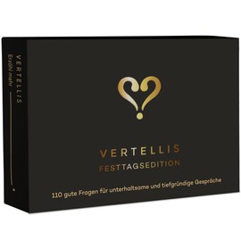 Vertellis Holidays Edition XL - 110 Meaningful Questions for Connecting Conversations - Conscious Offline Time, Deeper Conversation, Ideal for Family & Colleagues