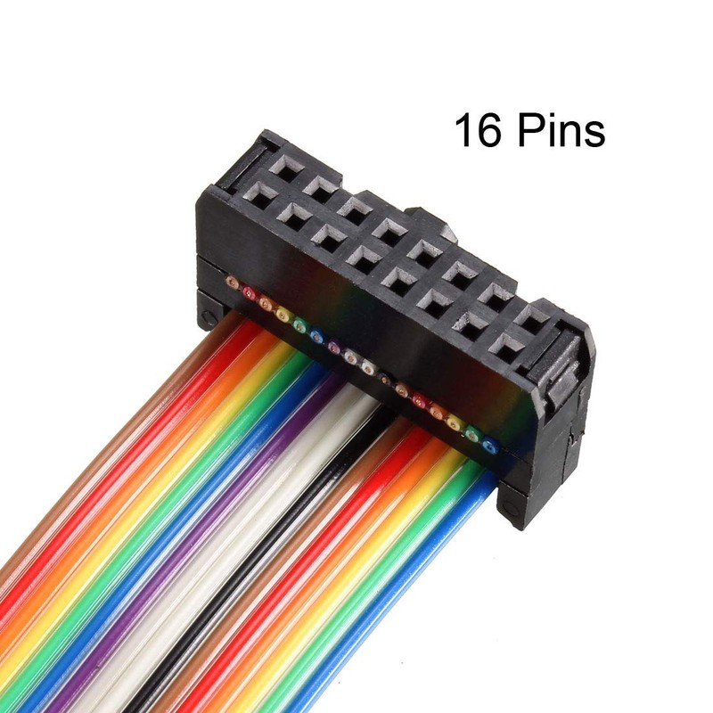 sourcing map IDC Rainbow Wire Ribbon Cable 16P A-Type FC/FC