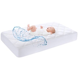 Yoofoss Waterproof Mattress Protector, 70 X 140CM Quilted Fitted Crib Mattress Protector, Ultra Soft Breathable Toddler Mattress Protector Baby Crib Mattress Cover