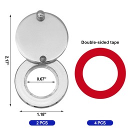 2 Set Peephole Cover, Peep Hole Covers for Peep Holes for Door Viewers, Home Security Peephole Protector Us House, Family, with Matching Self-Adhesive Installation Tools, Simple and Fast(Silver)
