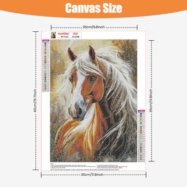 TOSTOG Diamond Painting für Erwachsene,Braunes Pferd Diamant Painting Kits Full Drill Bilder 5D DIY Diamant Malerei Set 30x40cm für Wanddekor
