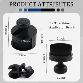 Figpade Tire Shine Applicator with Seal Cover,Tire Dressing Applicator with High-Density Bristles for Even Application,Multi-Purpose Tires Shine Brush as Car Detailing Brush (Black)