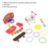 4pcs Bird Training Toys Interactive Fun Basketball Skateboard Trolley Parrot