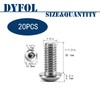 20Pcs 1/4"-20x1-1/2 Button Head Socket Cap Bolts Screws,304 Stainless Steel