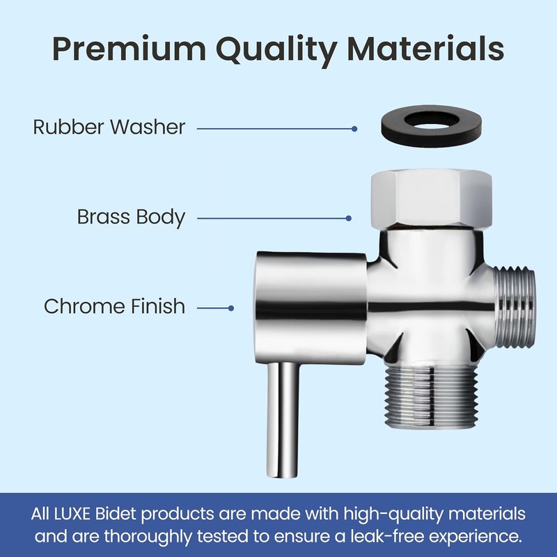 LUXE Bidet 7/8" x 7/8" x 1/2" Shut-Off Valve T-Adapter