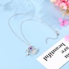 Qings February Amethyst Birthstone Heart Pendant Necklace for Women 925