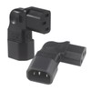 QIUCABLE Right Angle C13 to C14 IEC AC Plug Adapter,