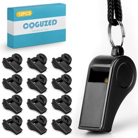 CoguZed Coach 12Pcs Whistle with Lanyard for Referees, Sports, Coaches, Kids – High-Pitched Whistle, Durable and Loud