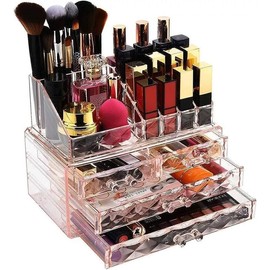 Lipstick Grid Organizer for Storing Lipsticks and Lip Care Products - Boxes Set Brush Slide