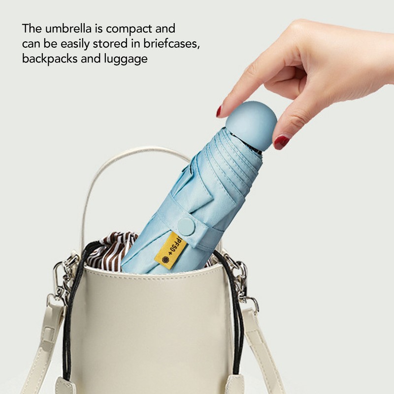 Sun Umbrella Mini Compact Sky Blue Foldable Umbrella for Sunny