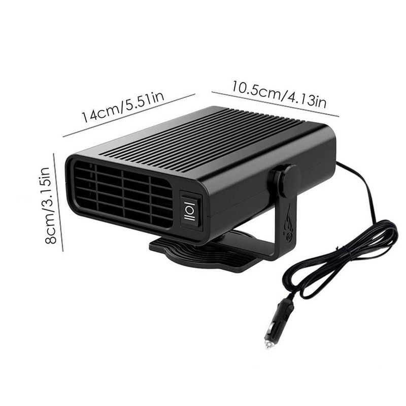 Baceyong 12V 12W Car Heater, 2-In-1 Ev Heater Fan, Windshield