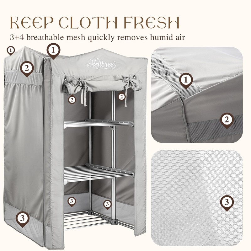 Mellbree Heated Airer Cover for DrySoon Deluxe 3-Tier Airer.
