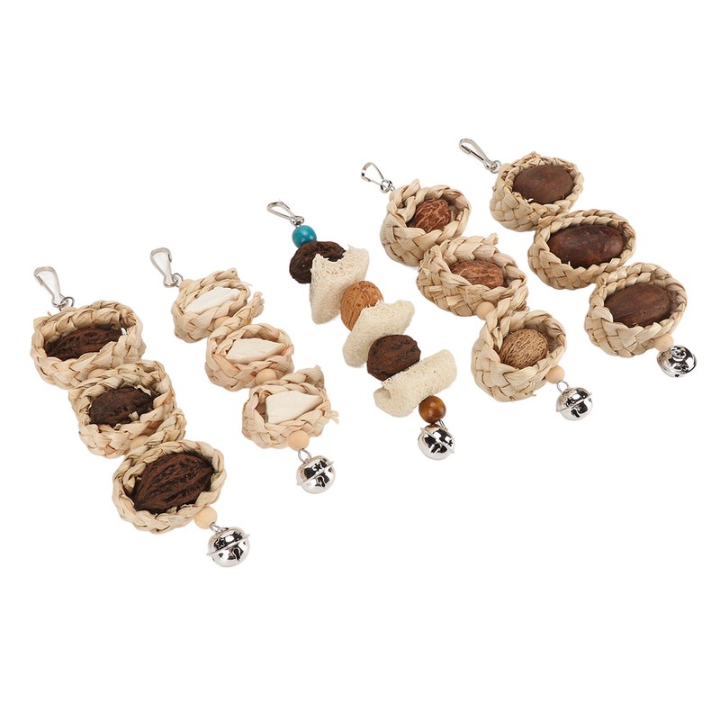 5PCS Parrot Cuttlebone Chew Toy Bite Resistant Corn Leaf Nuts