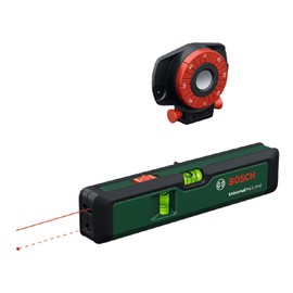 Bosch UniversalWallLevel Laser Spirit Level (3-in-1 Tool: Spirit Level, Line Laser for Easy Alignment on Walls up to 5 m, Laser Point for Transferring Heights up to 20 m, in E-Commerce Box)