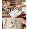 EPEDAL24 Preppy Makeup Bag, Rectangle Double Detachable Cosmetic Organizer, Clear