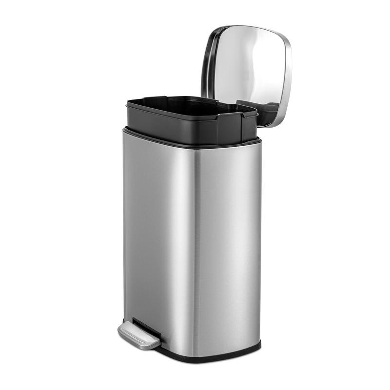 Qualiazero 13.2 Gallon Stainless Steel Step Trashcan with Removable Leakproof