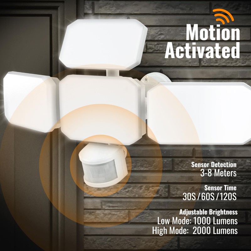 Bionic Floodlight Pro Solar Lights Outdoor, Motion Sensor LED, 2000