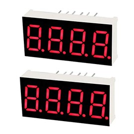 uxcell Common Cathode 12 Pin 4 Bit 7 Segment 1.18 x 0.55 x 0.28 Inch 0.35" Red LED Display Digital Tube 2pcs