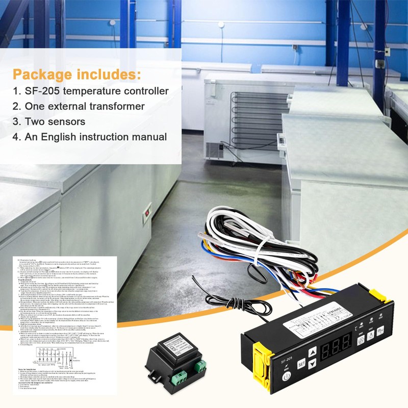 Consfly Electronic Temperature Controller Digital Thermostat, SF-205 Refrigerator Temperature Controller