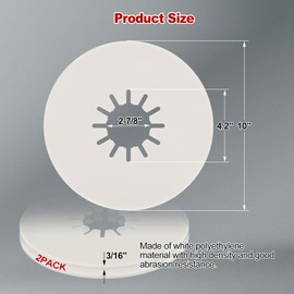 Zihvfzu 2-Pack 10" Fifth Wheel Hitch Lube Plates - 3/16" Thick Black RV Camper Trailer Grease-Free Discs - Heavy Duty Replacement for 5th Wheel Safety Kit Accessories (Fits Most Trailers)