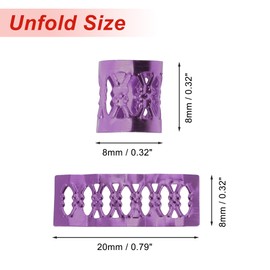 VOCOSTE 100pcs Dreadlock Beads, Aluminum Braiding Beads Metal Cuffs, Dreadlock Accessories Hair Decoration Braiding Hair Jewelry for Women, Purple