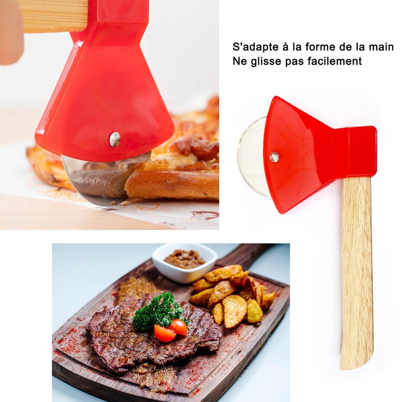 Voarge Pizza Roller, Axe Shaped Pizza Cutter, Pizza Cutter, Hand