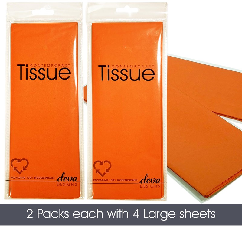 Orange Tissue | 8 Sheets of Tissue Paper | 2