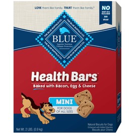 Blue Buffalo Health Bars Mini Natural Crunchy Dog Treats Biscuits, Bacon, Egg & Cheese 32-oz box