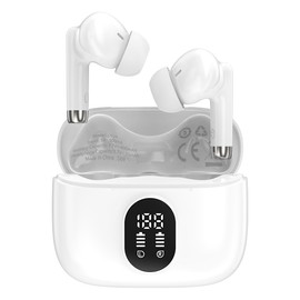Maplin Wireless Earbuds Bluetooth 5.4, In-Ear Soft Fit, USB-C Charging, LED Display, 6 Hours Playback, Built-In Microphone for Music, Calls & Work, Compatible with iOS/Android Devices