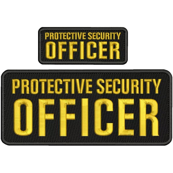P S OFFICER EMBROIDERY PATCH4X10 AND 2X5 HOOK ON BACK
