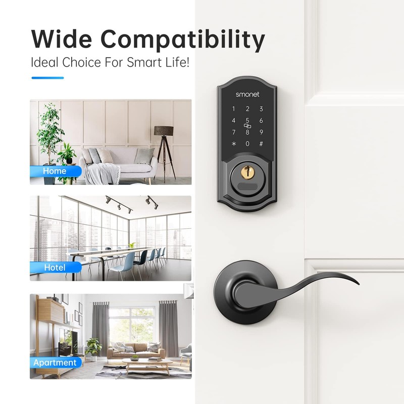 Keyless Entry Door Lock with Handle Set,Smart Locks for Front