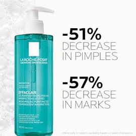 La Roche-Posay, Effaclar Gel Limpiador Microexfoliante Facial, Reduce Sebo Y Marcas, Ácido Salicílico, Piel Grasa Con Imperfecciones, 400 ml