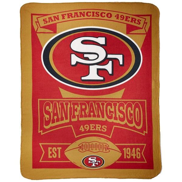 Northwest NFL San Francisco 49ers Unisex-Adult Fleece Throw Blanket, 50" x 60", Marque
