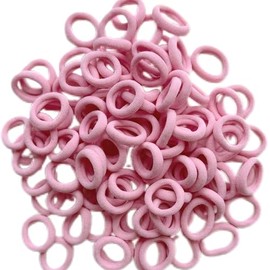 100 Pieces Elastic Baby Pink Hair Ties 2cm Hair Bands Kid Colored Ponytail Holders for Baby Girl Toddler