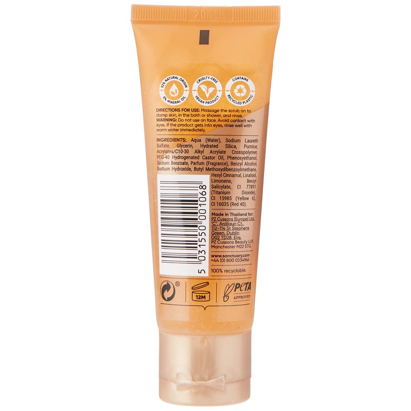 Sanctuary Spa Body Scrub Natural Pumice and Essential Oils, Vegan