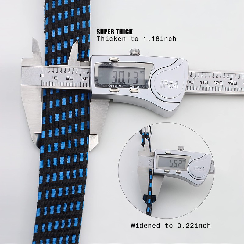 MOLADRI Heavy Duty Adjustable Bungee Cords with Double Hooks Set,80"