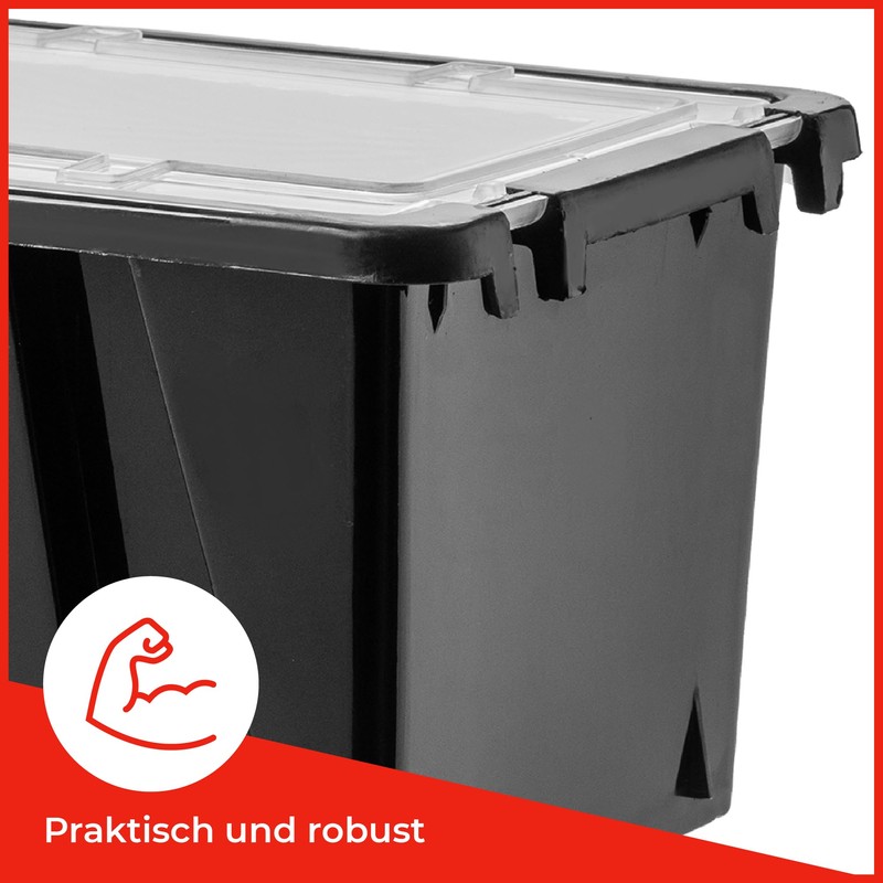 KADAX Stacking Box with Lid, Storage Box Made of PP