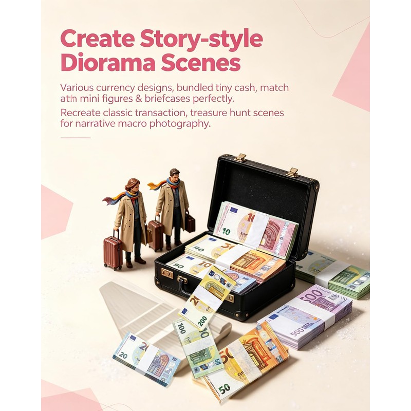 EYVRPAU Play Money 7 Sets (Approx 120 Pieces) Miniature, 7
