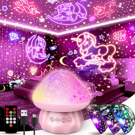 Hapikids Unicorn Gifts for Girls Night Light, Unicorn Night Light Projector Light for Kids Unicorn Toys for 2 3 4 5 6 Year Olds Girls Gifts Sensory Lights Christmas Gifts for Girls Toys Age 2 3 4 5 6