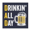 XX-Large Navy Blue Mens Dad Drinking All Day Funny Idea